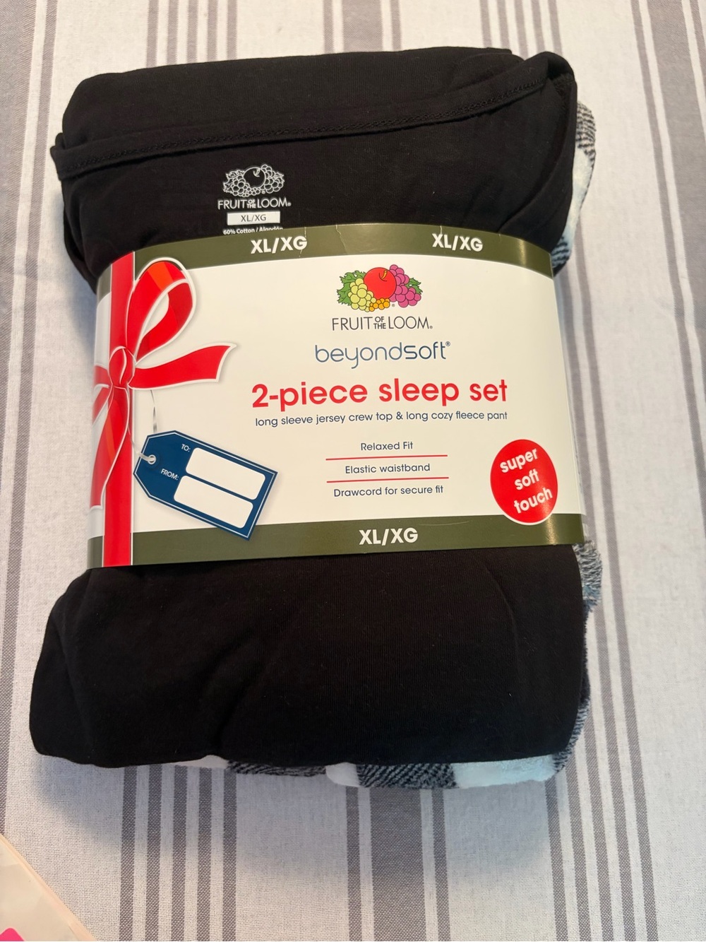 Fruit of the Loom Beyondsoft 2-Piece Sleep Set - Black & Plaid